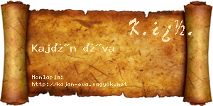 Kaján Éva névjegykártya